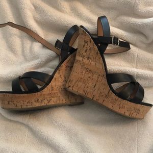 Black Wedge Sandals